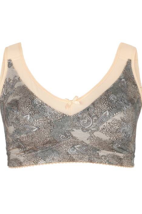 BH met print, effen halslijn, verstelbare bandjes