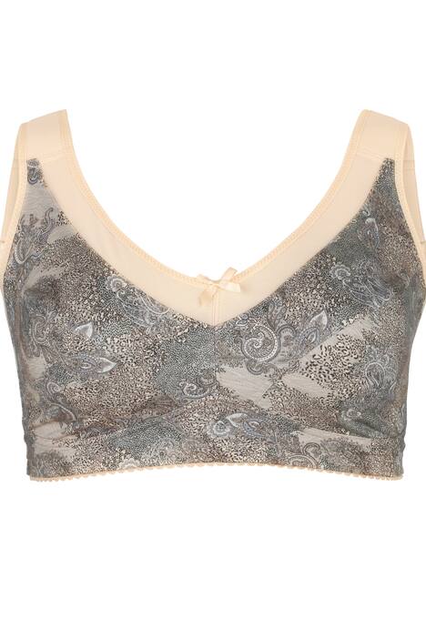 BH met print, effen halslijn, verstelbare bandjes