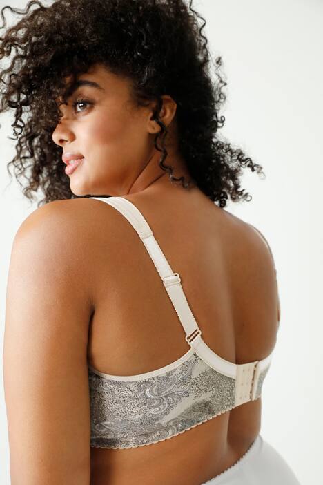 BH met print, effen halslijn, verstelbare bandjes