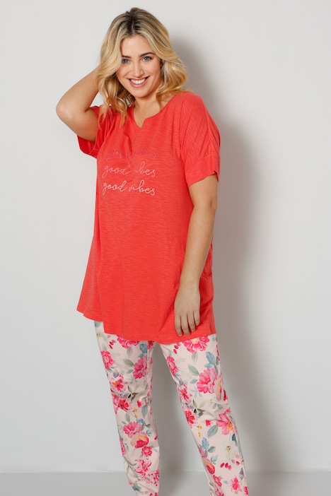 Shirt mit ,,Good-Vibes'' Schriftzug