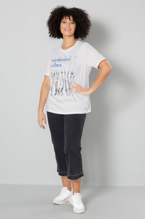 T-Shirt, Classic Fit, Print mit Schrift, Rundhals, Halbarm