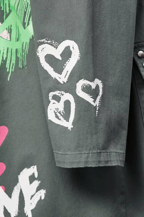 Parka mit Kapuze und modischem Print