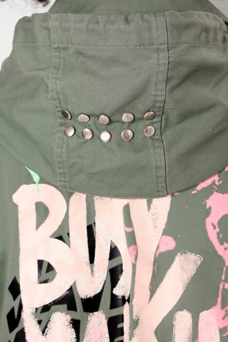 Parka mit Kapuze und modischem Print