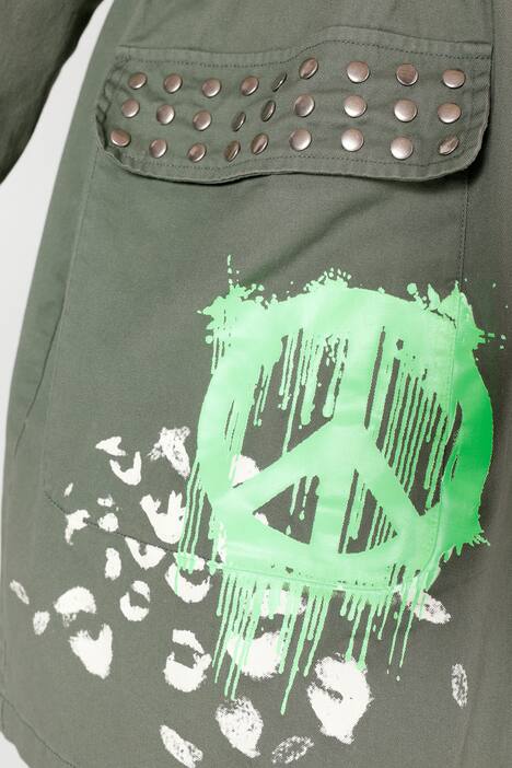 Parka mit Kapuze und modischem Print