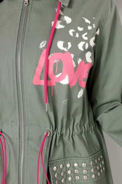 Parka mit Kapuze und modischem Print