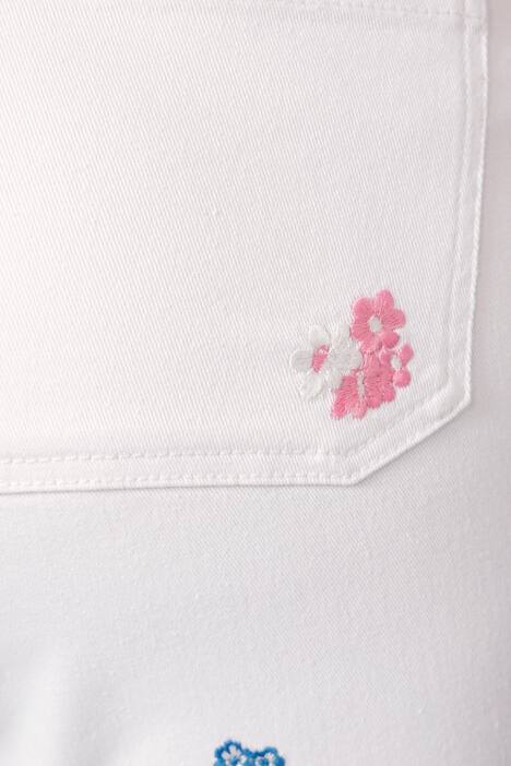 7/8-Jeans, Slim Fit, Blüten-Stickerei, 5-Pocket