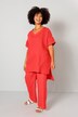 Tunika-Bluse, oversized, Musselin, überschnittene Schultern