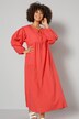 Maxikleid, A-Line, Musselin, Tunika-Ausschnitt, 3/4-Ärmel