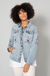 Jeansjacke, Stickereien, hellgewaschen