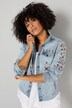 Jeansjacke, Stickereien, hellgewaschen