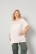 Bluse, oversized, Materialmix, Rundhals