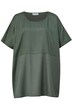 Bluse, oversized, Materialmix, Rundhals