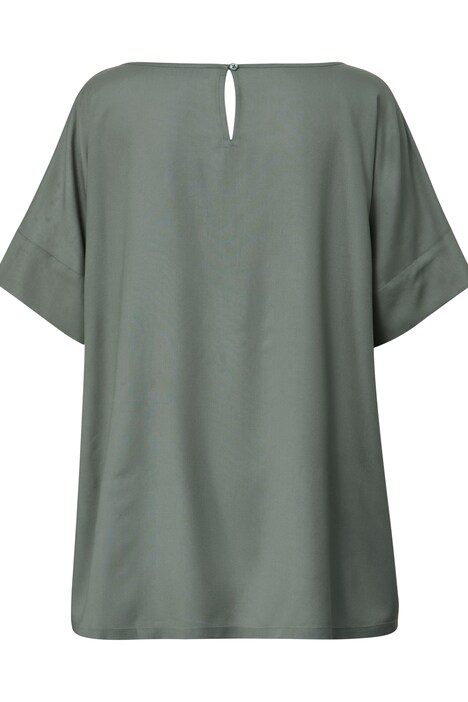 Bluse, oversized, Materialmix, Pailletten-Patch, Halbarm