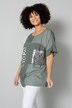 Bluse, oversized, Materialmix, Pailletten-Patch, Halbarm