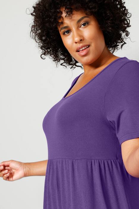 Jersey-Maxikleid, A-Line, Rundhals, Halbarm