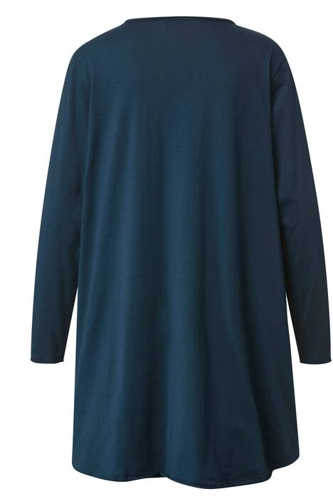 Longshirt, A-Line, Glitzer-Smiley, V-Ausschnitt, Langarm