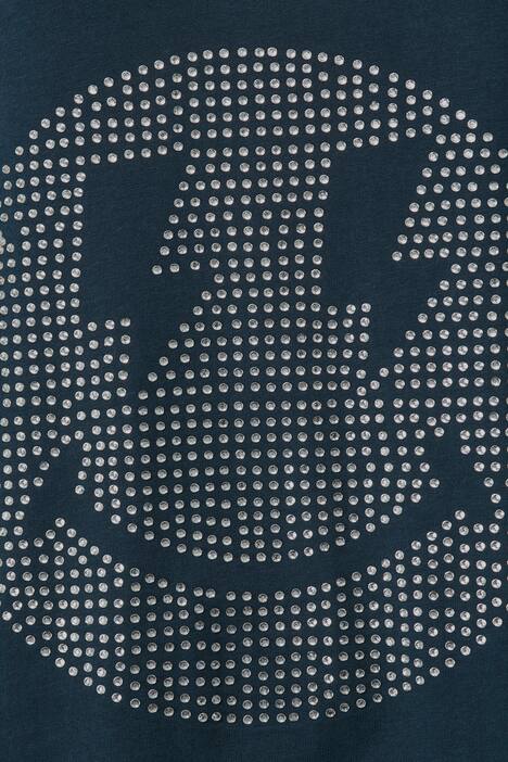 Longshirt, A-Line, Glitzer-Smiley, V-Ausschnitt, Langarm