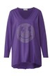 Longshirt, A-Line, Glitzer-Smiley, V-Ausschnitt, Langarm