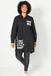 Lange blouse, oversized, tekst, overhemdkraag, lange mouwen