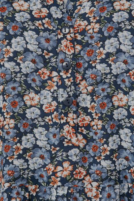 Tunika, A-Line, Blütenmuster, Tunika-Ausschnitt, 3/4-Ärmel