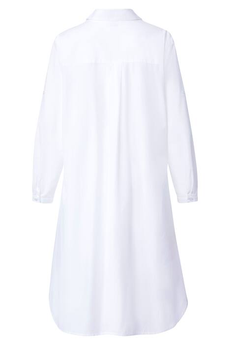 Longbluse, A-Line, Hemdkragen, Langarm, gerundeter Saum