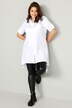 Longbluse, A-Line, Hemdkragen, Langarm, gerundeter Saum