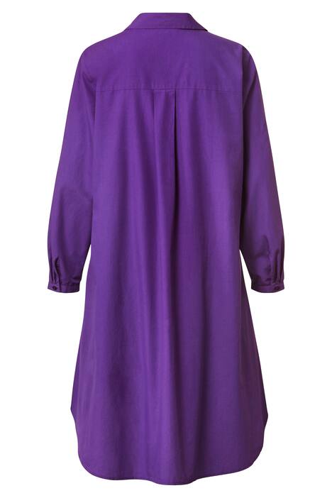 Longbluse, A-Line, Hemdkragen, Langarm, gerundeter Saum