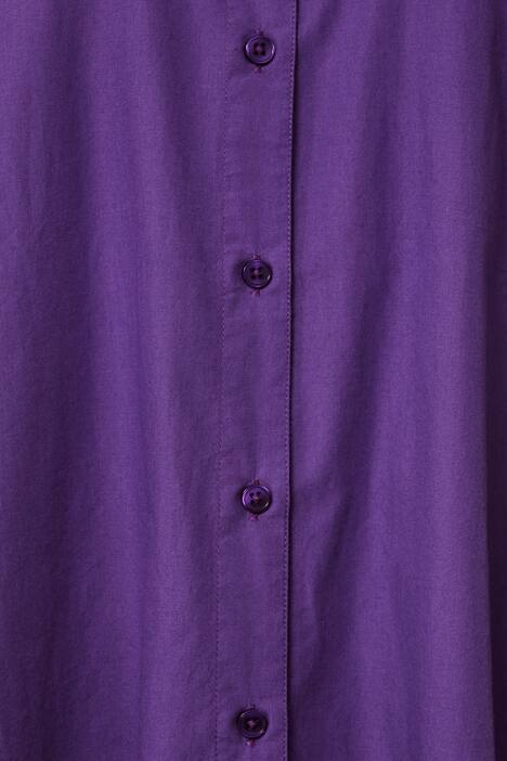 Longbluse, A-Line, Hemdkragen, Langarm, gerundeter Saum