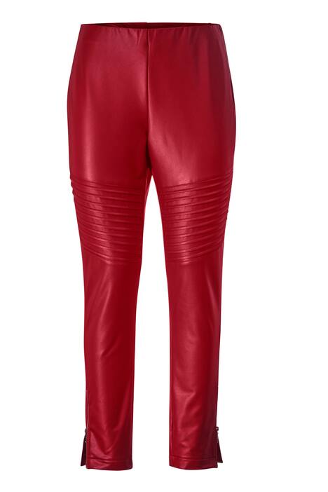 7/8-Leggings, Tight Fit, glänzend beschichtet, Saumzipper