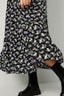 Maxikleid, A-Line, Blütenmuster, Rundhals, Langarm, Volants