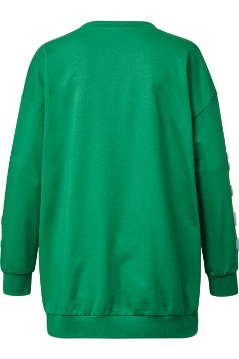 Sweatshirt, Regular Fit, Schrift mit Pailletten, V-Ausschnitt, Langarm