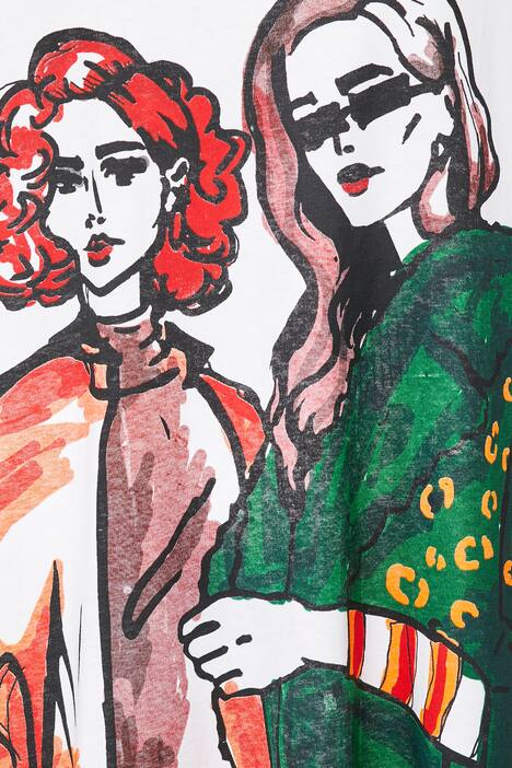 T-Shirt, Frauen-Motiv, Rundhals, Halbarm