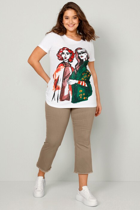 T-Shirt, Frauen-Motiv, Rundhals, Halbarm