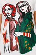 T-Shirt, Frauen-Motiv, Rundhals, Halbarm