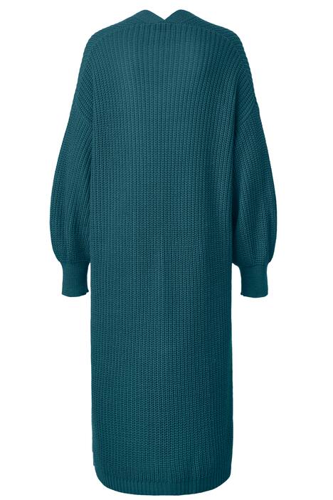 Strickmantel, lange, offene Form, Rippstrick, Langarm