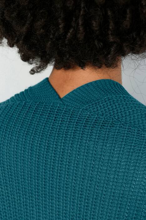 Strickmantel, lange, offene Form, Rippstrick, Langarm