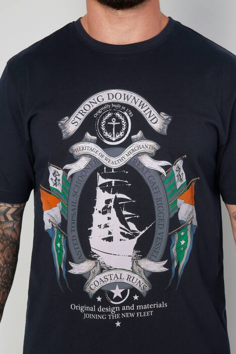 T-shirt Boston Park à manches courtes, col rond et imprimé voile - jusqu'au 74/76