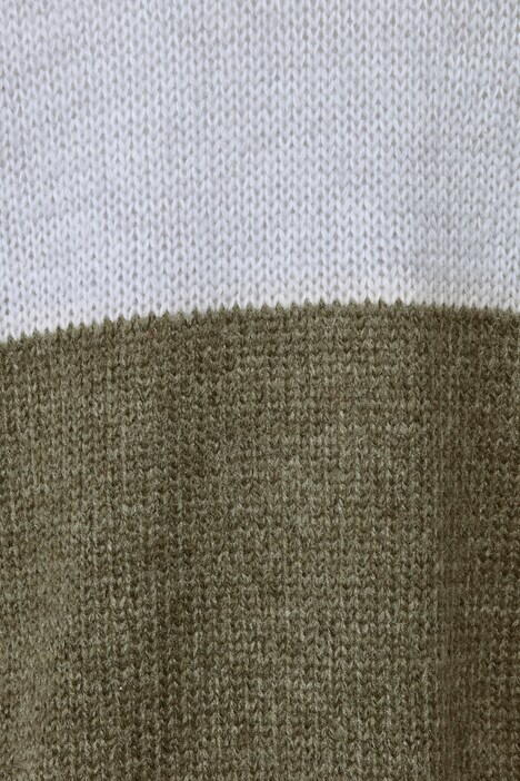 Long-Strickjacke, Blockstreifen, offene Form