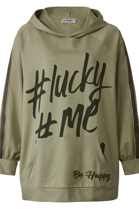 Hoodie, oversized, Schriftzug, Kapuze, Kängurutasche, Langarm