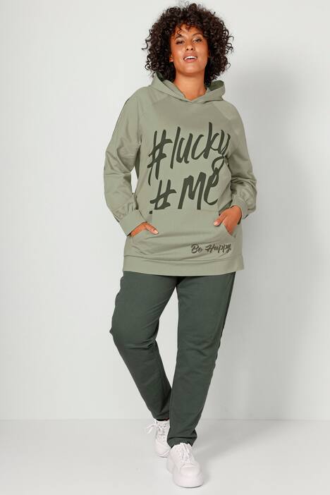 Hoodie, oversized, tekst, capuchon, kangoeroezak, lange mouw
