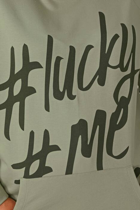 Hoodie, oversized, Schriftzug, Kapuze, Kängurutasche, Langarm