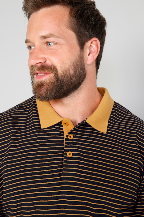 Boston Park Poloshirt, Halbarm, Ringel-Piqué, bis 72/74
