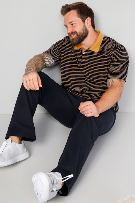 Boston Park Poloshirt, Halbarm, Ringel-Piqué, bis 72/74