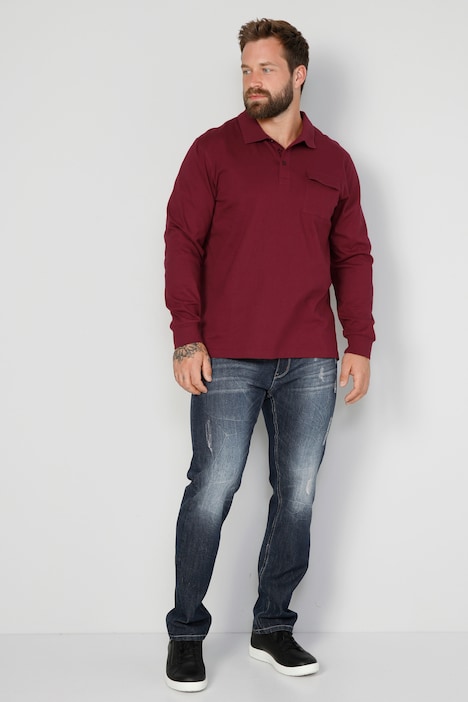 Boston Park Poloshirt, Langarm, Brusttasche, bis 72/74