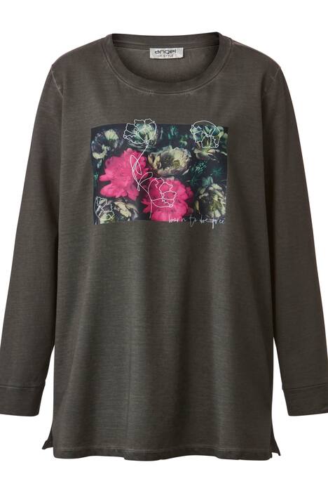 Sweatshirt, Blumen-Motiv, Rundhals, Langarm