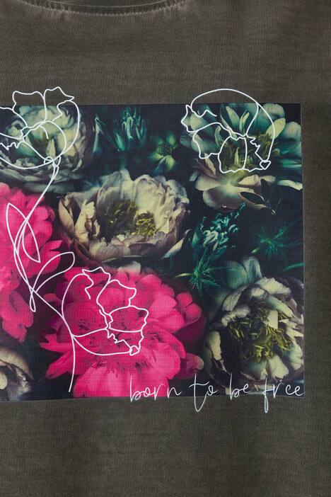 Sweatshirt, Blumen-Motiv, Rundhals, Langarm