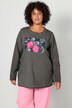 Sweatshirt, Blumen-Motiv, Rundhals, Langarm