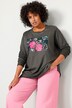 Sweatshirt, Blumen-Motiv, Rundhals, Langarm