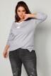 Sweatshirt, A-Line, Ringel, Frottee-Stern, V-Ausschnitt, Langarm