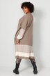 Long-Strickmantel, oversized, offene Form, Colorblocking, Langarm